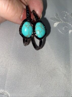 Monet Vintage Turquoise Accent loop Earrings
